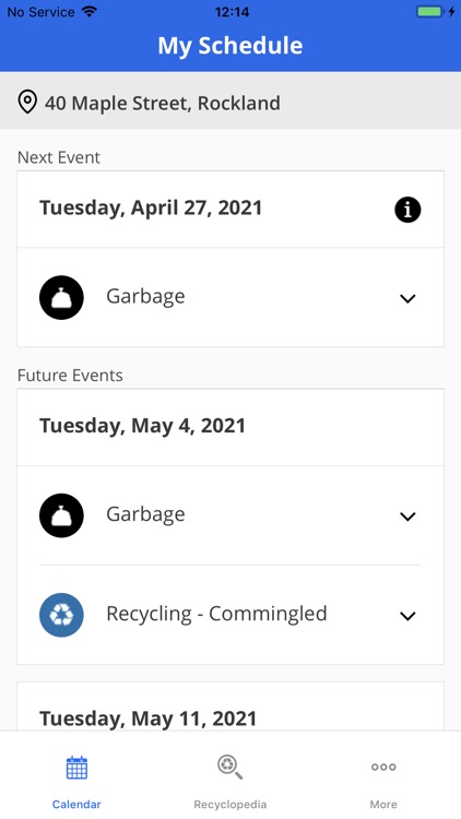 Town of Rockland's Trash App