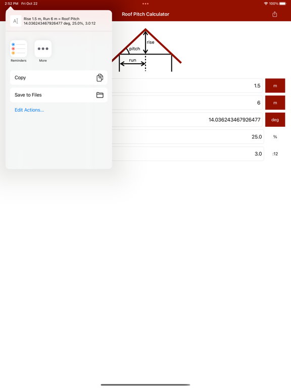 Roof Pitch Calculator screenshot 2