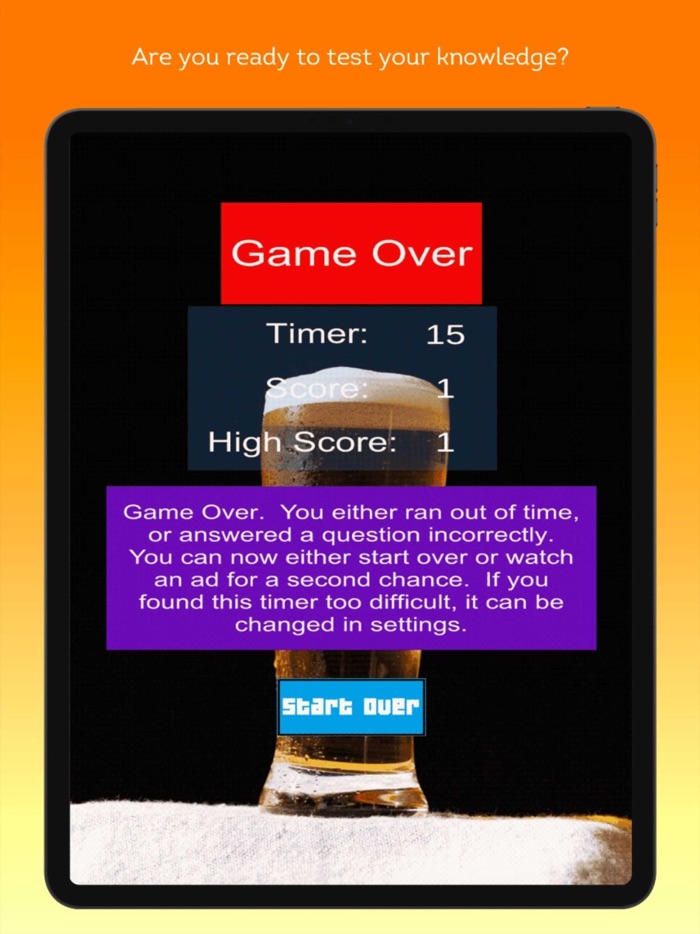 Beer Trivia Quiz Game