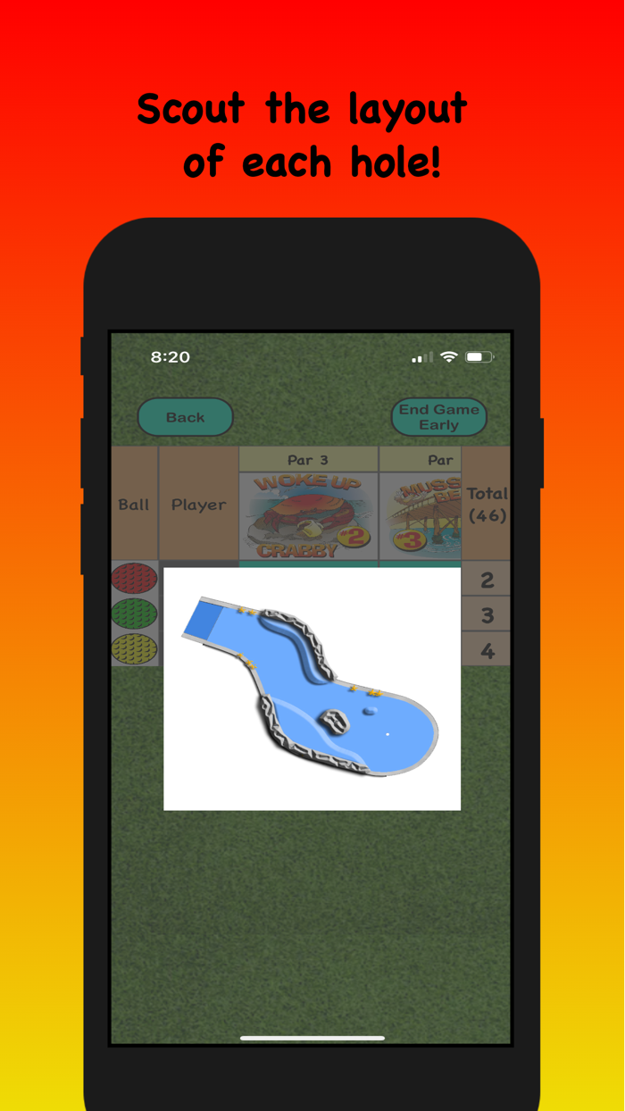 Pellys Mini Golf Scorecard