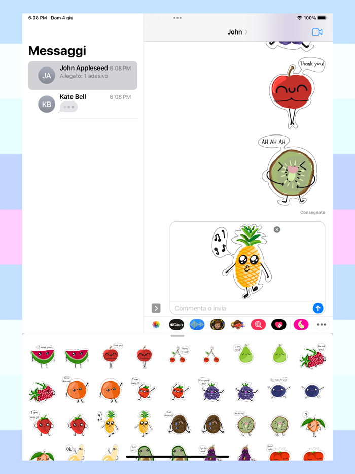 chatty fruit stickers