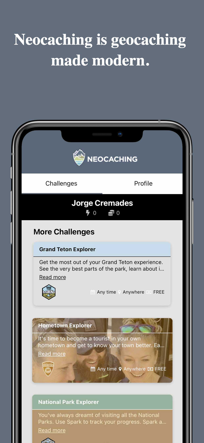Neocaching Spark Challenges