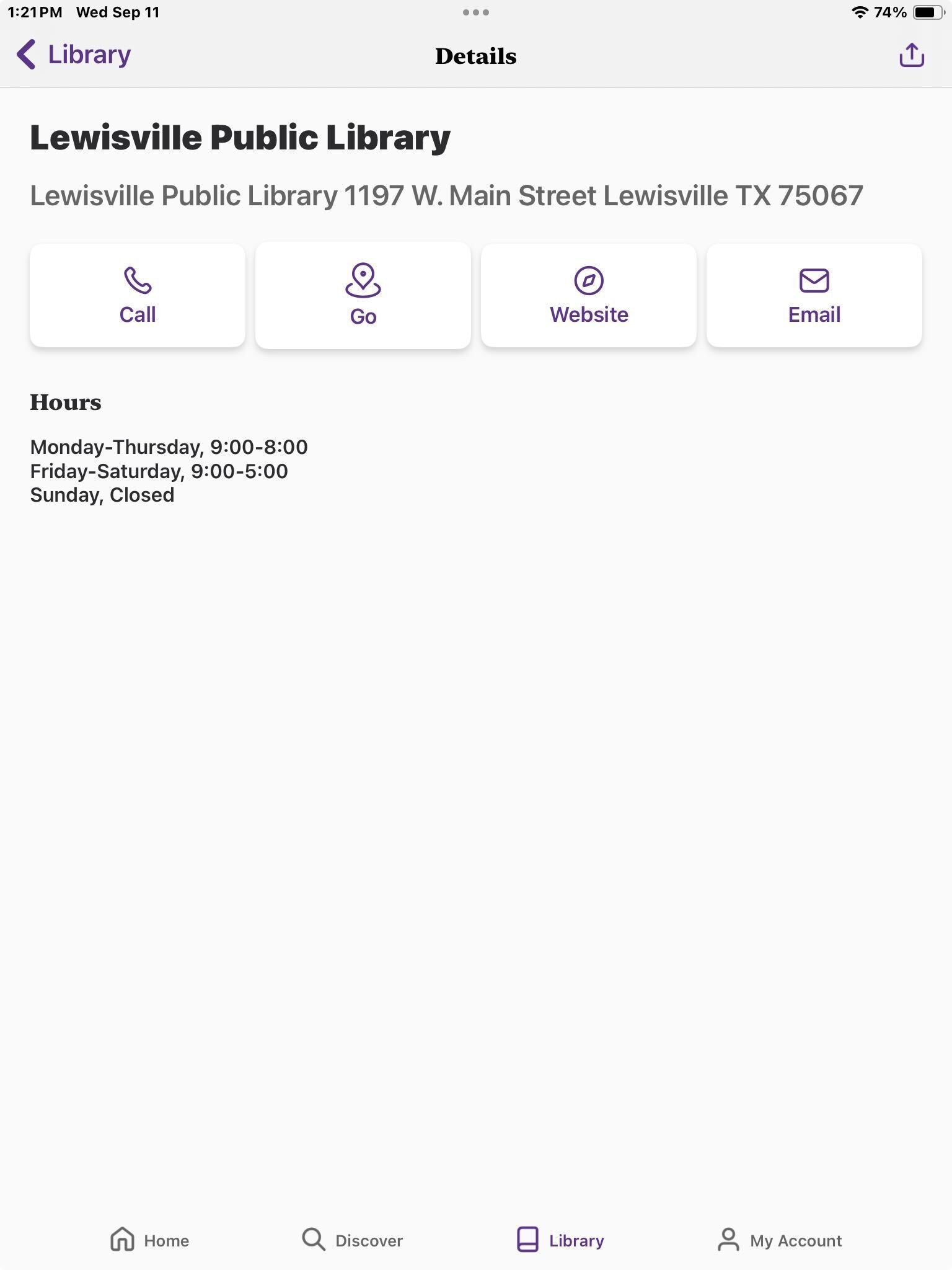 Lewisville Public Library screenshot 2