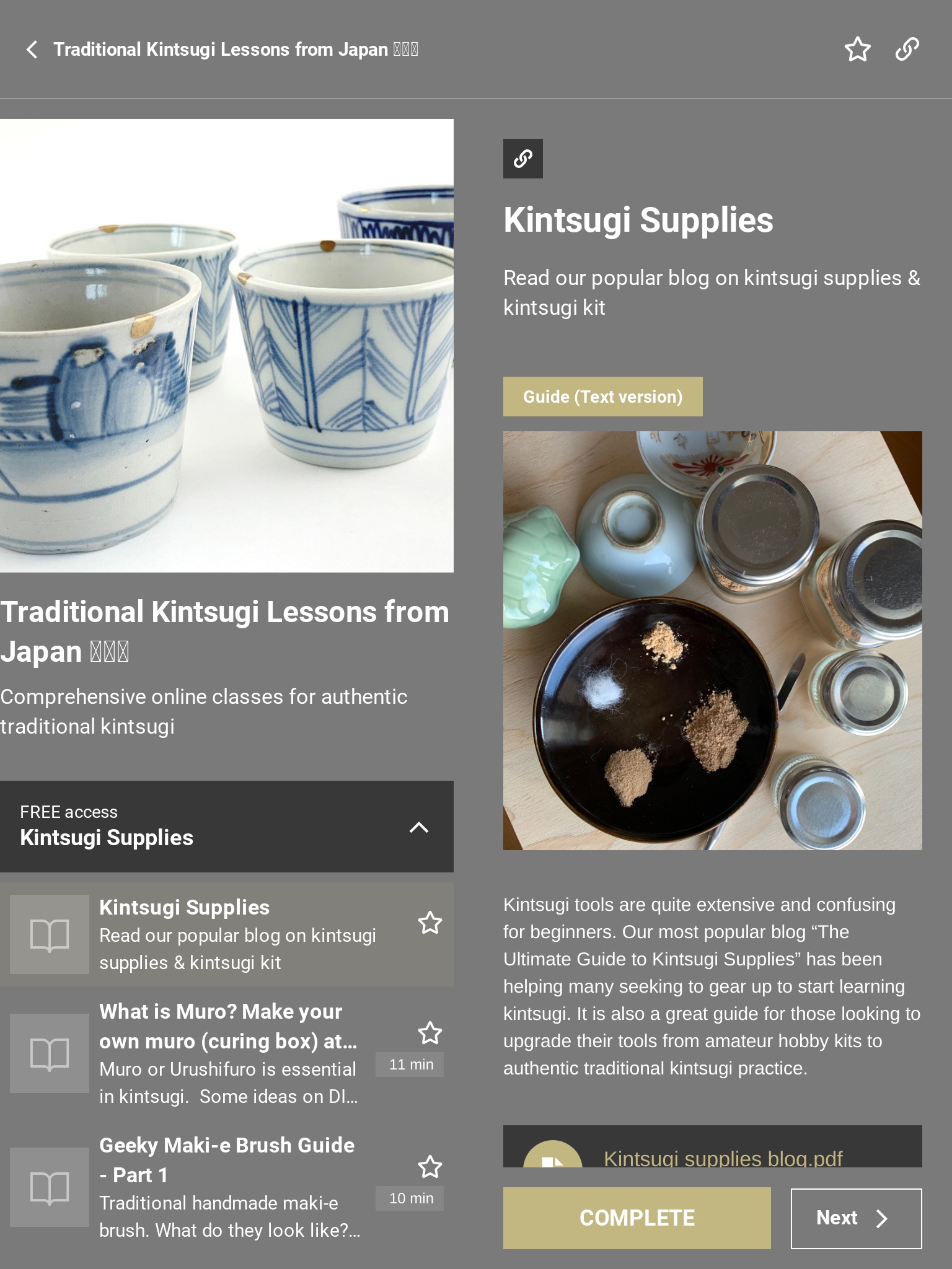 Kintsugi Class: pottery repair screenshot 2