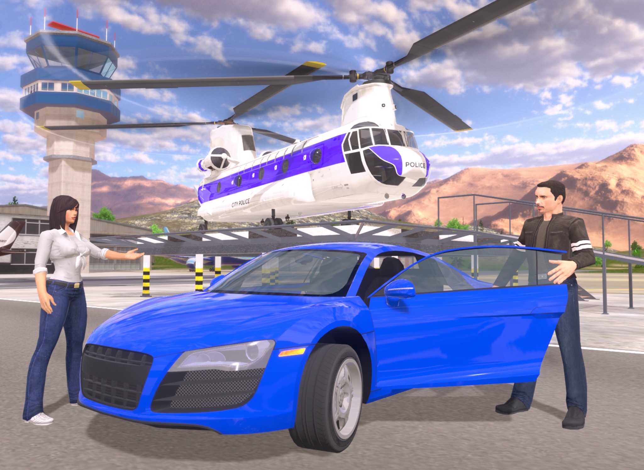 Helicopter Flying: Car Driving screenshot 3